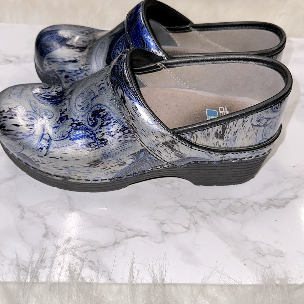 Dansko Blue Artistic Mules - Picture 3 of 11